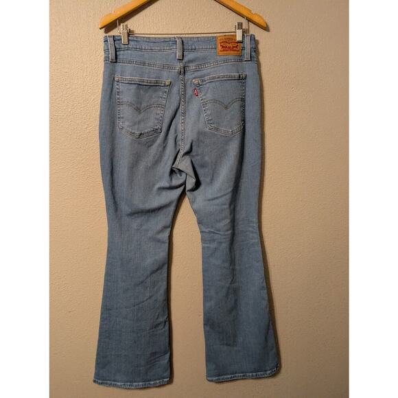 Levi's 726 Wide Leg Flare Denim Jeans Womens 32 Light Wash High Rise Distressed - Picture 2 of 11